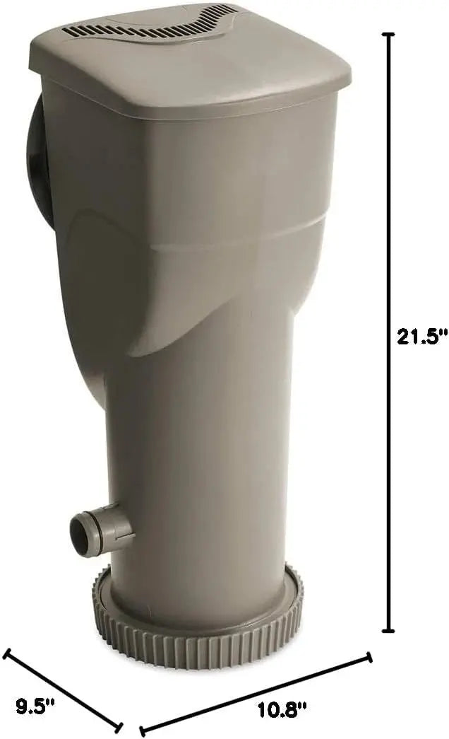 2-in-1 Above-Ground Pool Filter Pump & Skimmer System with 1.5″ Hose Fitting and Secure Clamps