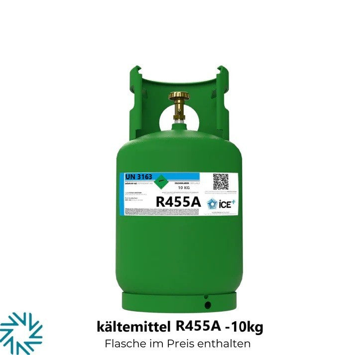 R455A Kältemittel 10 kg im wiederbefüllbaren Zylinder – 1/4" Anschluss