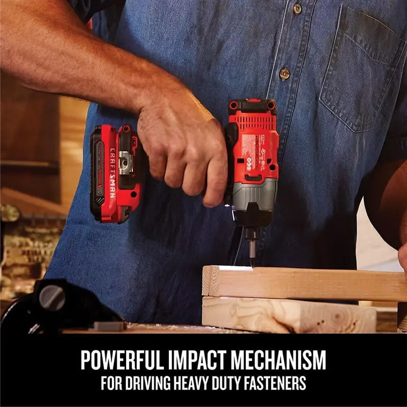 20V MAX Impact Driver with LED Light & Built-in Battery Charger – 2,800 RPM High-Torque Tool