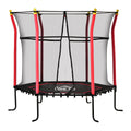 HOMCOM Kindertrampolin, Sicherheitsnetz, Gittertür, Metallrahmen, Ø163,5x163,5 cm, Rot