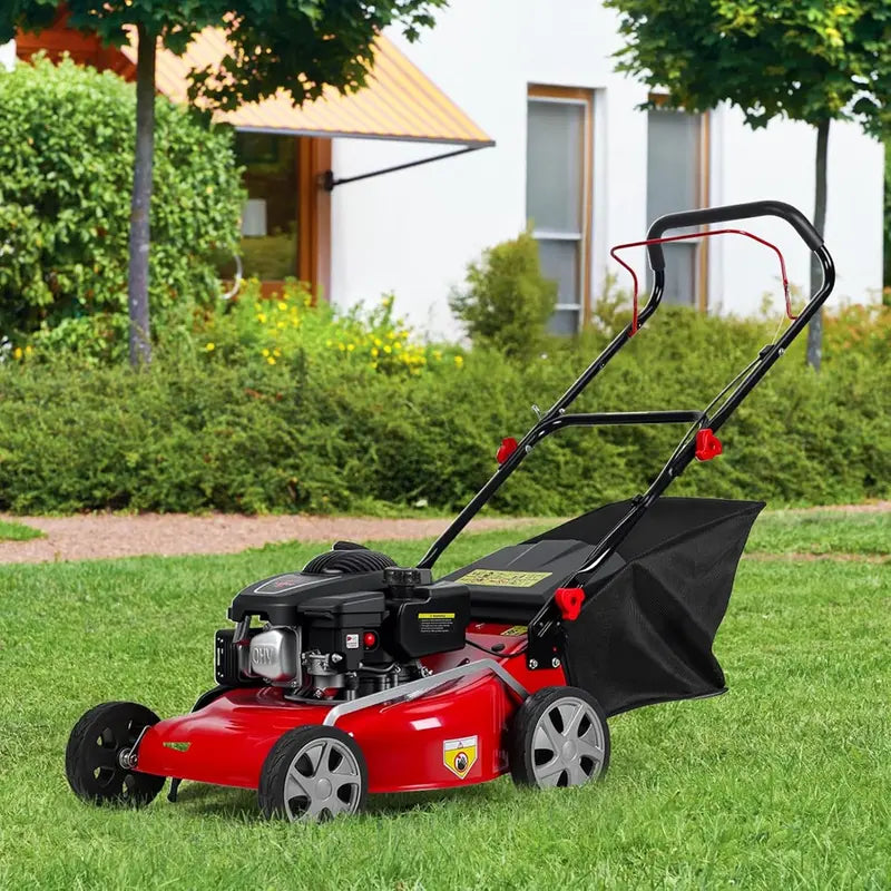 18-Inch 3-in-1 Self-Propelled Gas Lawn Mower – 131cc Engine, 50L Grass Catcher, Heavy-Duty Yard Maintenance