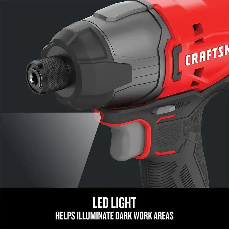 20V MAX Impact Driver with LED Light & Built-in Battery Charger – 2,800 RPM High-Torque Tool