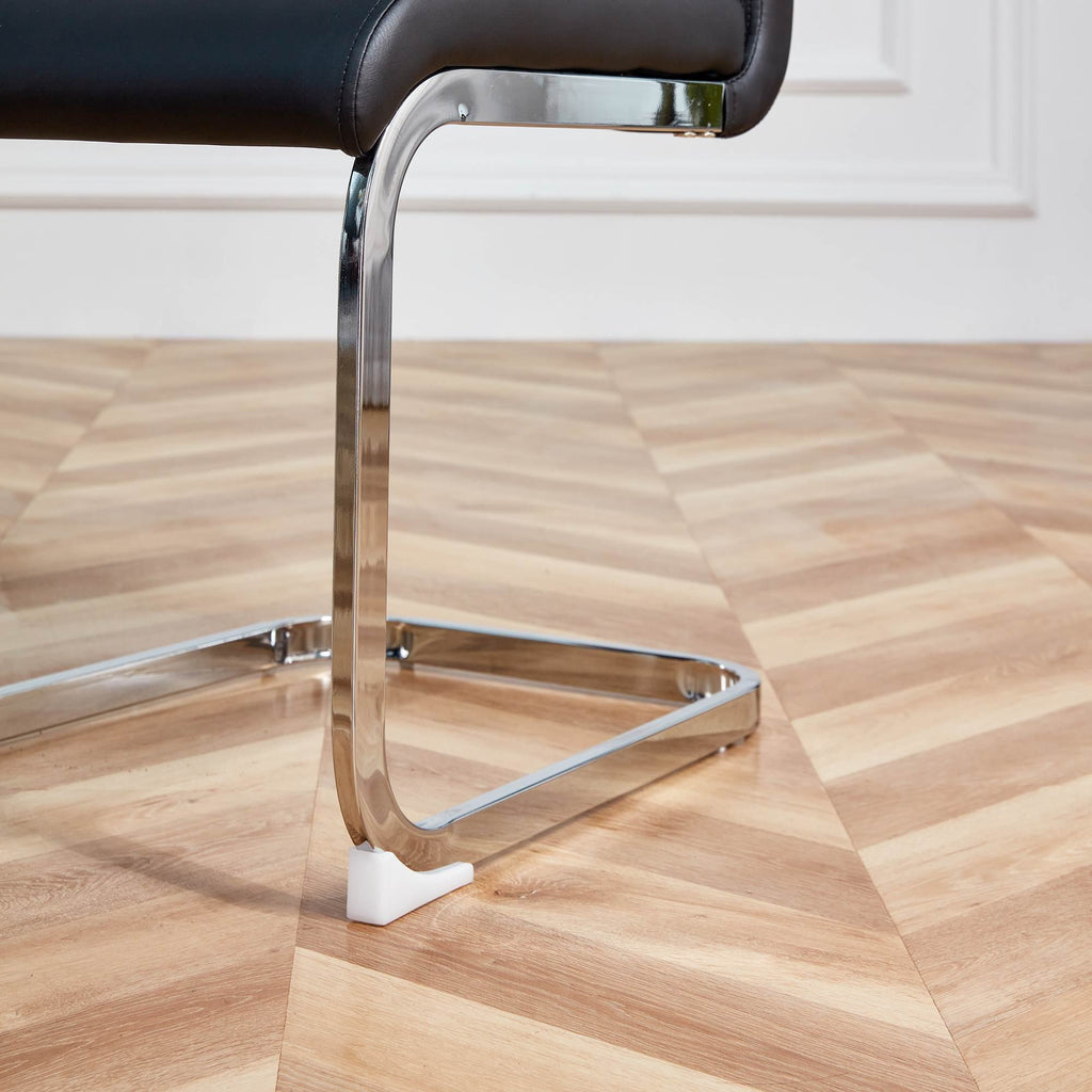Esszimmerstühle 4er Set, Metallgestell, Ergonomischer Design, 43x54x100 cm, Schwarz