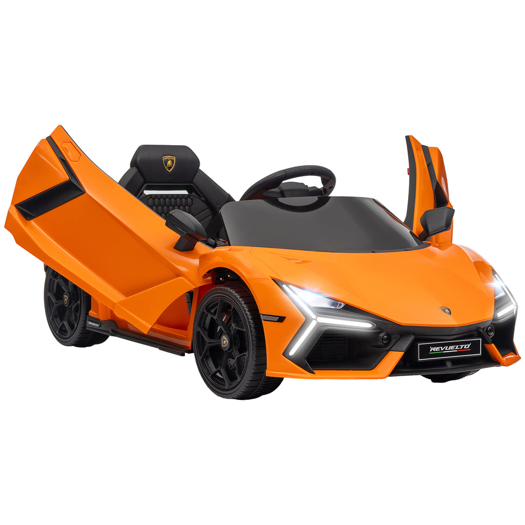 AIYAPLAY Elektroauto für Kinder von 3-5 Jahren, sanfter Antrieb, fernsteuerbar, mit Hupe, Kunststoff und Metall, Orange
