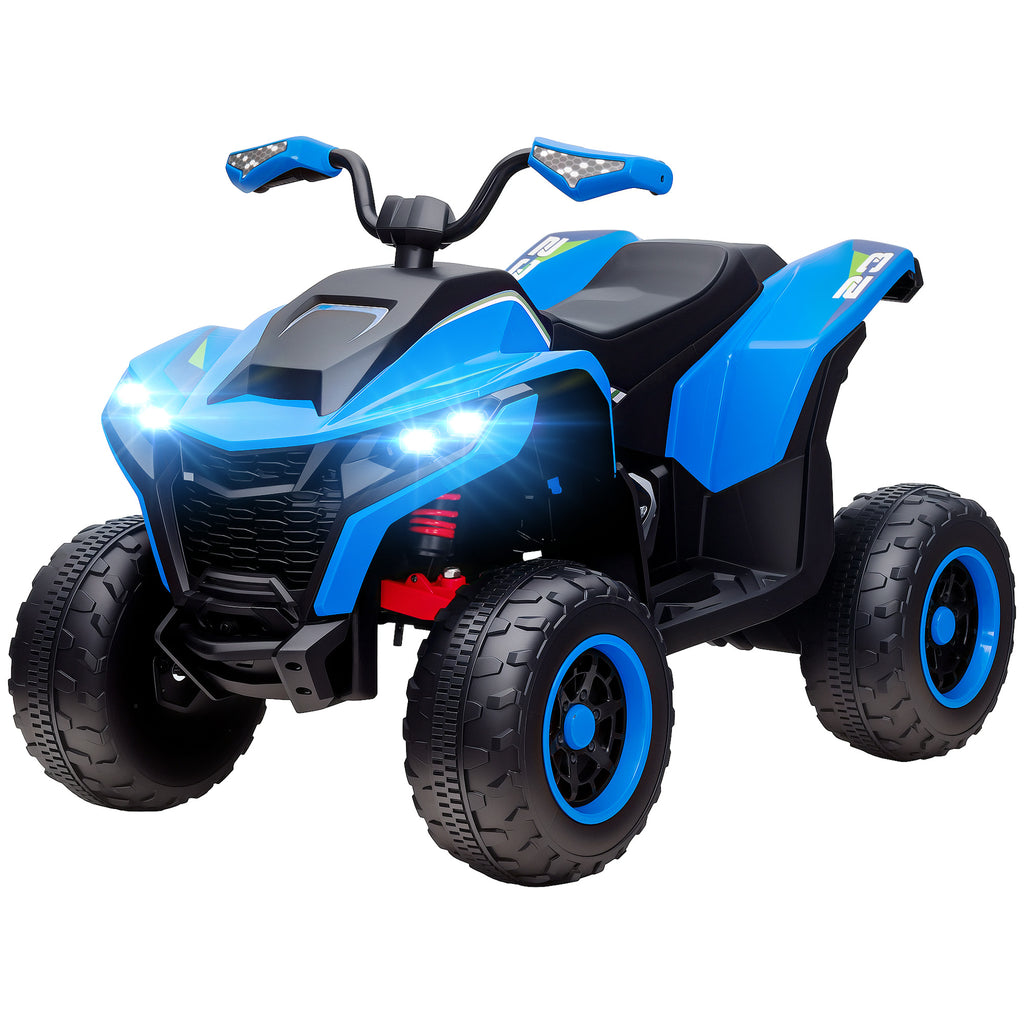AIYAPLAY Elektroquad für Kinder, 3-6 km/h, LED-Scheinwerfer, Musik, USB, für 3-8 Jahre, Blau