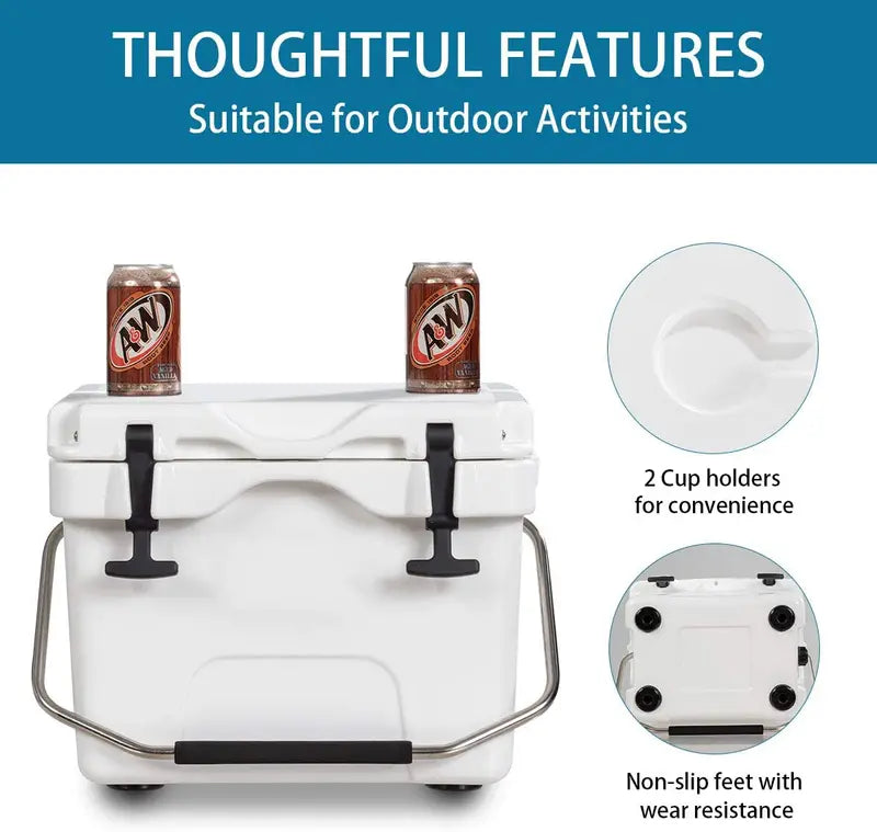 16-Quart Portable Cooler – Insulated Ice Chest for Day Trips and Outdoor Adventures