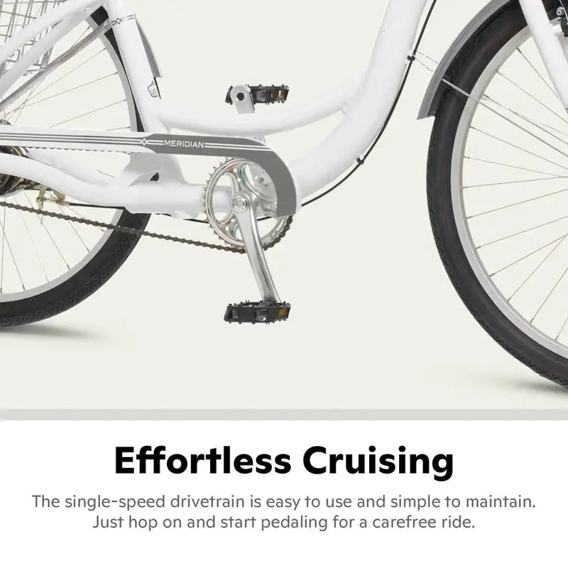 2025 Schwinn Meridian Adult Tricycle – Low-Step Beach Cruiser with 26″ Wheels, Rear Basket & Comfort Seat