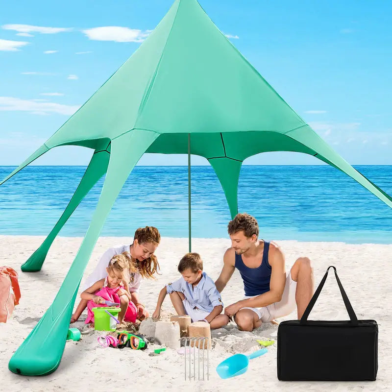 20×20 FT Beach Canopy – UPF50+ Sun Shade Tent with Aluminum Frame & Accessories