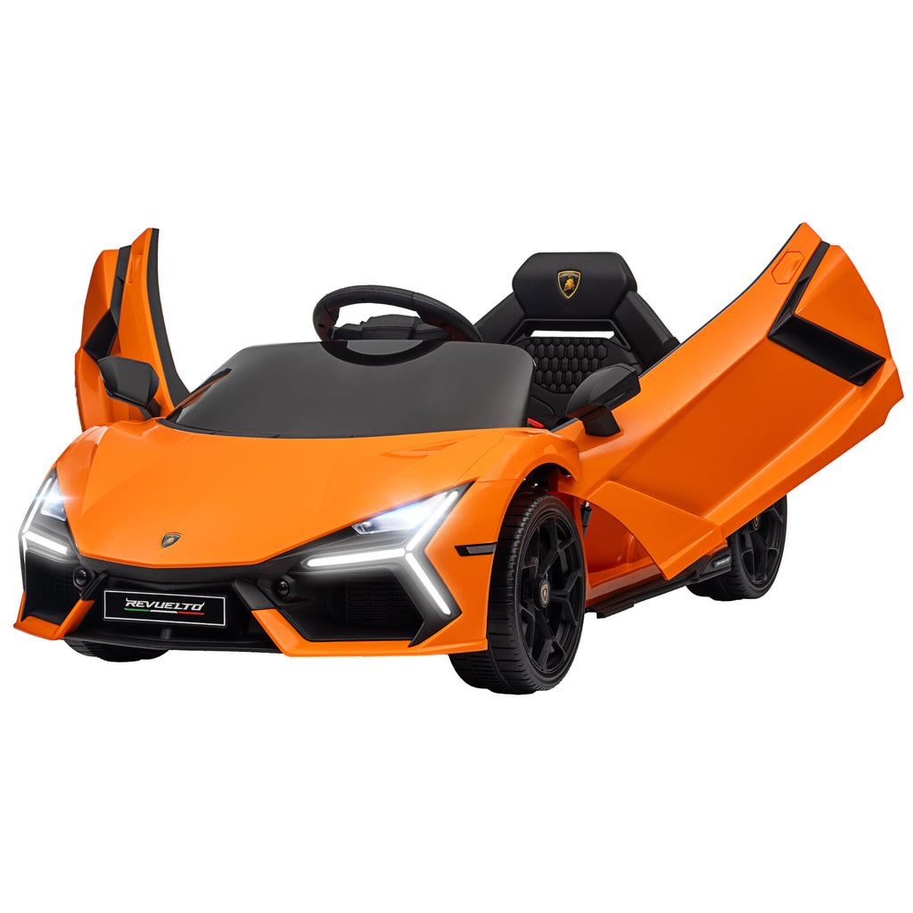 AIYAPLAY Elektroauto für Kinder von 3-5 Jahren, sanfter Antrieb, fernsteuerbar, mit Hupe, Kunststoff und Metall, Orange