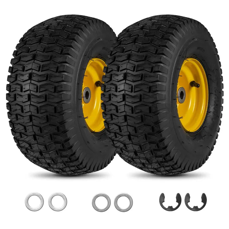 2-Pack 15 x 6.00-6 Tubeless Tires & Wheels – Off-Road Ready, Pre-Mounted