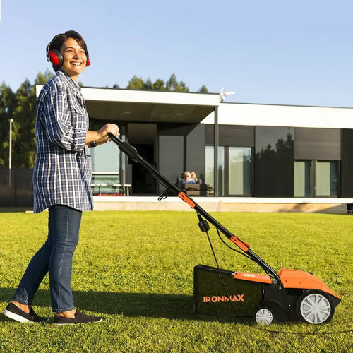 2-in-1 Electric Lawn Dethatcher & Weeder – 12-Amp, 3-Depth Adjustable Tool