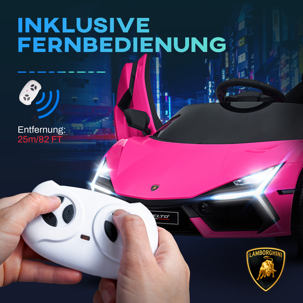 AIYAPLAY Elektroauto für Kinder von 3-5 Jahren, sanfter Antrieb, fernsteuerbar, mit Hupe, Kunststoff und Metall, Rosa
