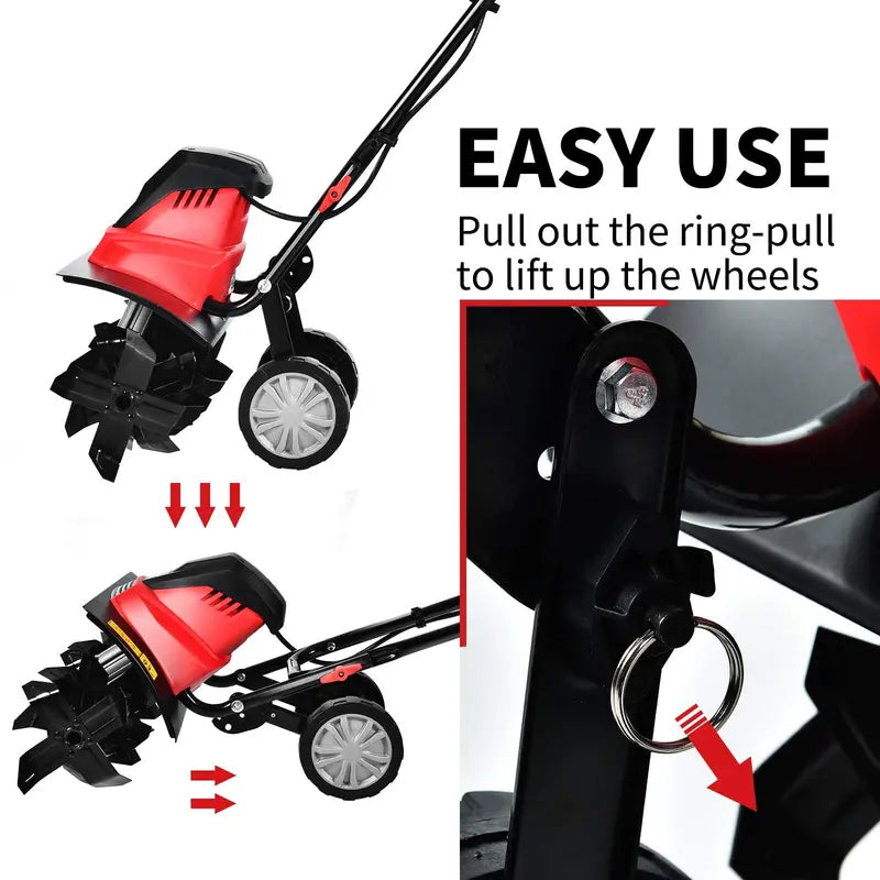 17-Inch Corded Electric Tiller & Cultivator – 13.5 Amp Motor with 9-Inch Tilling Depth