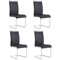 Esszimmerstühle 4er Set, Metallgestell, Ergonomischer Design, 43x54x100 cm, Schwarz