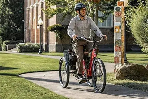 2025 Schwinn Meridian Adult Tricycle – Low-Step Beach Cruiser with 26″ Wheels, Rear Basket & Comfort Seat