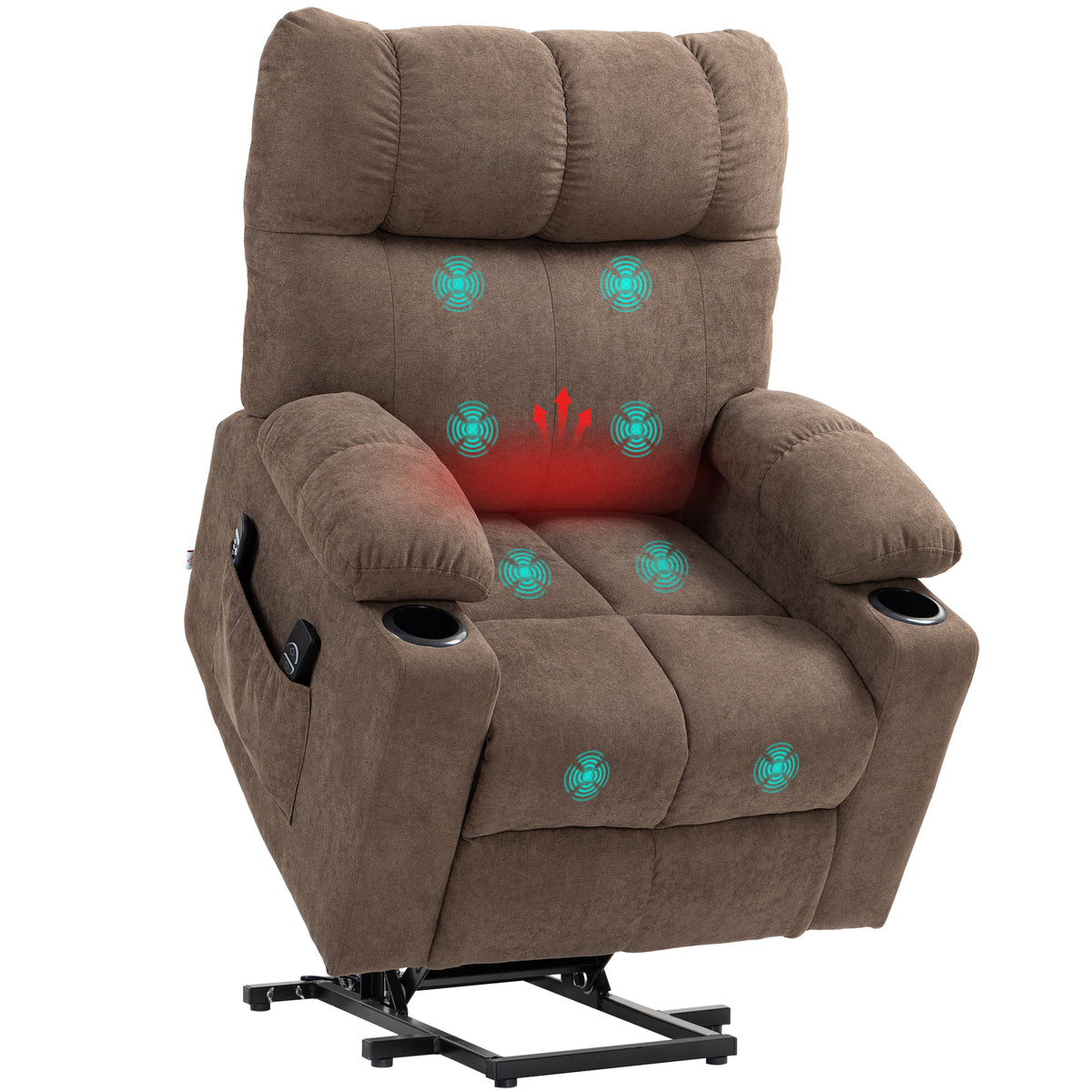 HOMCOM Relaxsessel mit Aufstehhilfe, elektrisch, 90x75x100cm, Braun
