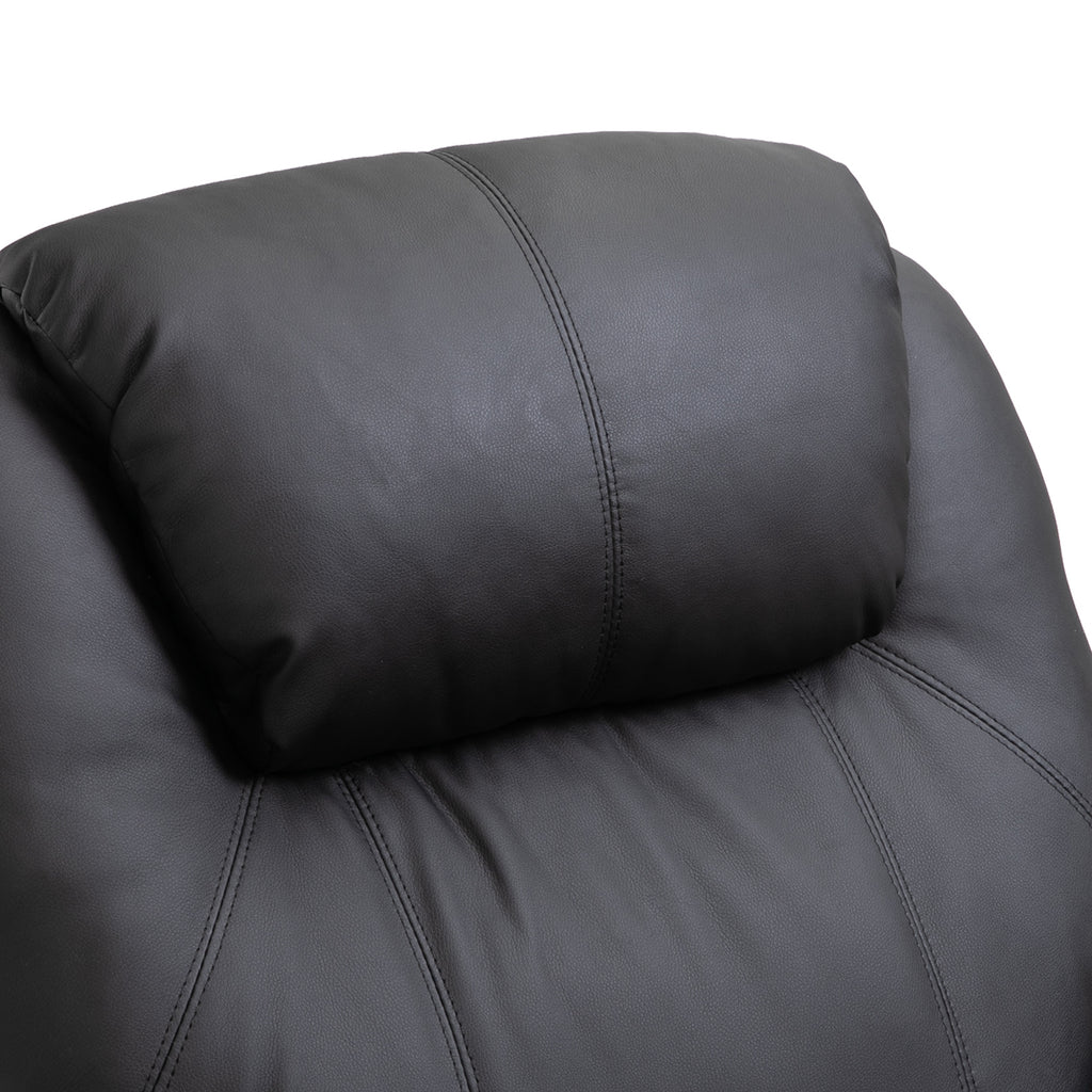 HOMCOM Massagesessel Elektrisch Relaxsessel Fernsehsessel Massagefunktion 5 Massage-Modi Liegefunktion Kunstleder Holz Metall Schaumstoff Schwarz 84 x 92 x 109 cm