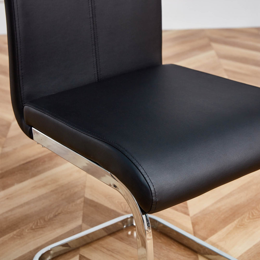 Esszimmerstühle 4er Set, Metallgestell, Ergonomischer Design, 43x54x100 cm, Schwarz
