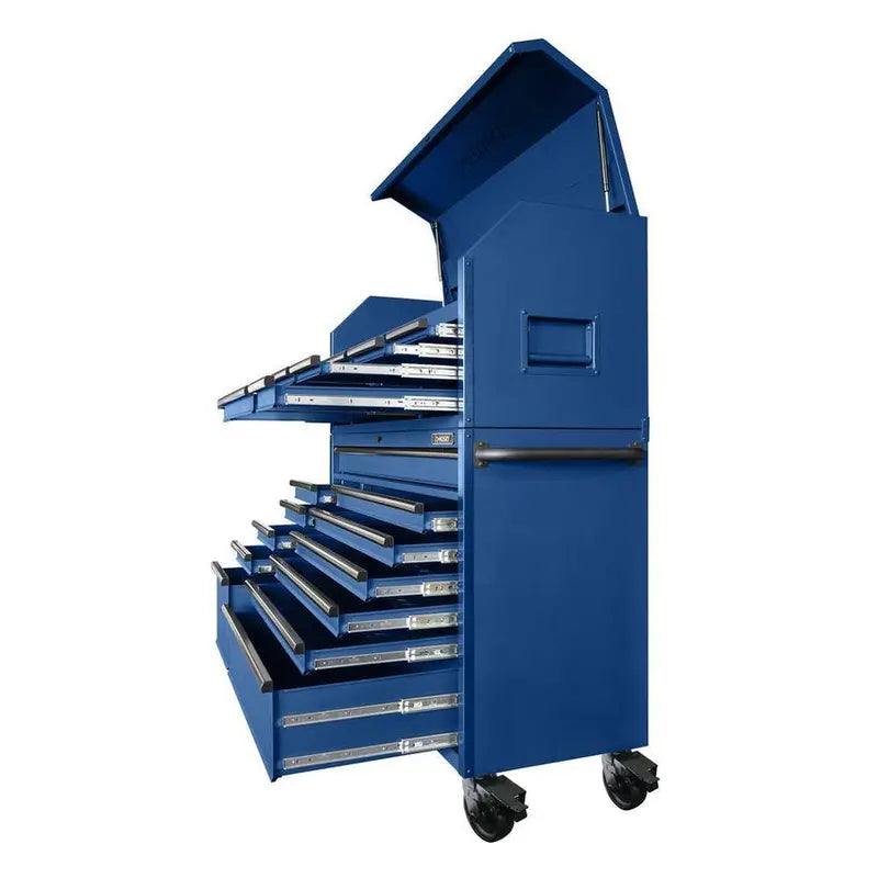 23-Drawer Heavy-Duty Rolling Tool Chest & Cabinet Set – 56-Inch Wide Matte Blue Professional Storage System
