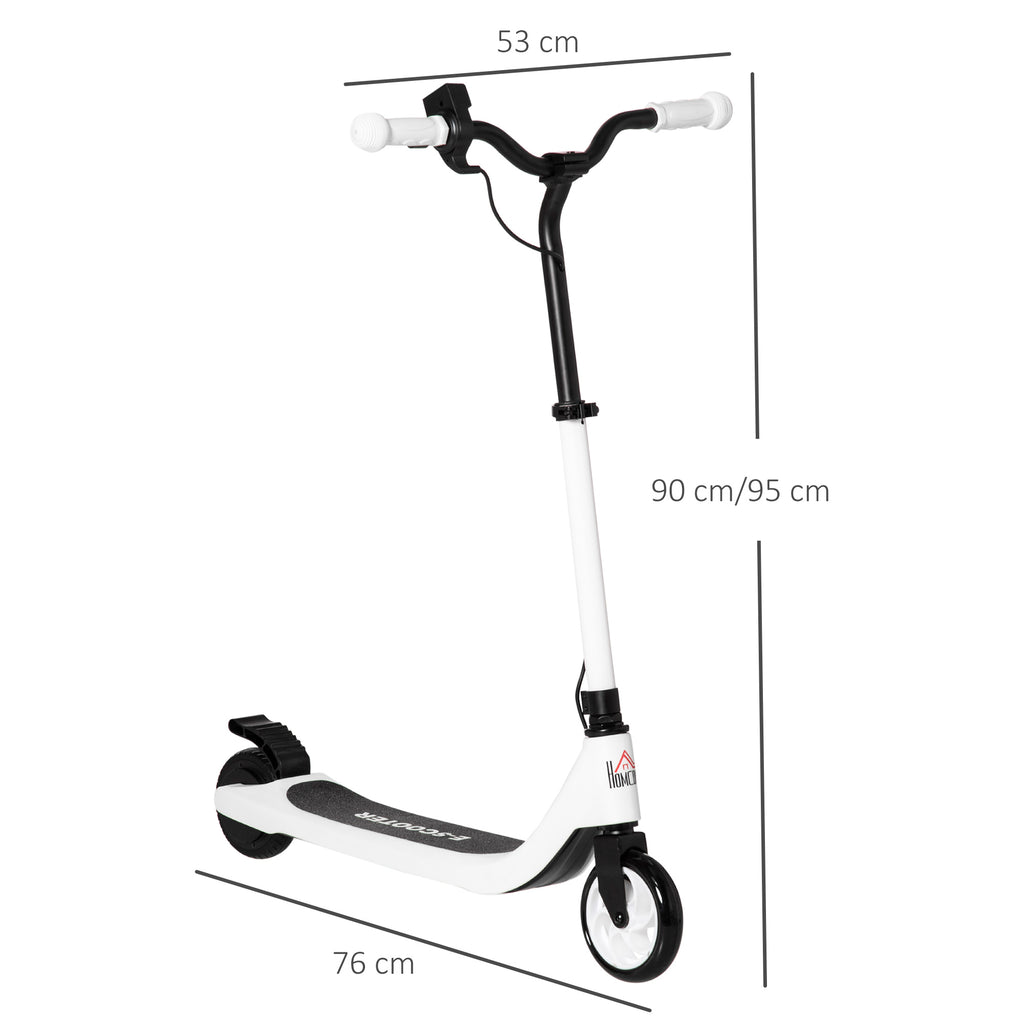 HOMCOM E-Scooter, Elektro-Tretroller, 6 km Reichweite, ab 6 Jahren, Stahlrahmen, schwarz+weiß, 76 x 53 x 95cm