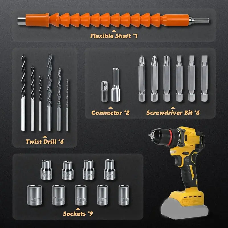 20V Brushless Cordless Drill Driver – Dewalt Battery Compatible, Two-Speed Control