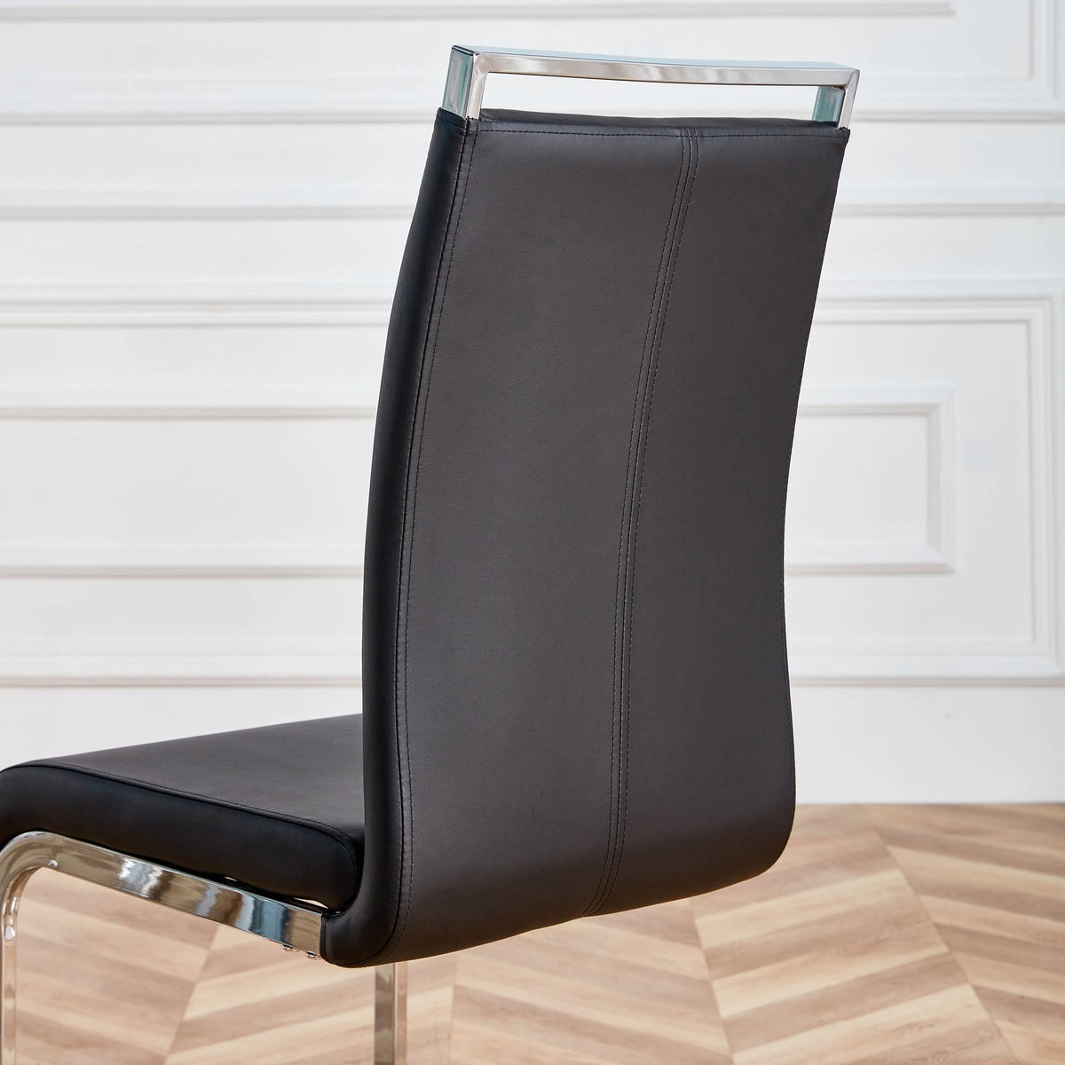 Esszimmerstühle 4er Set, Metallgestell, Ergonomischer Design, 43x54x100 cm, Schwarz