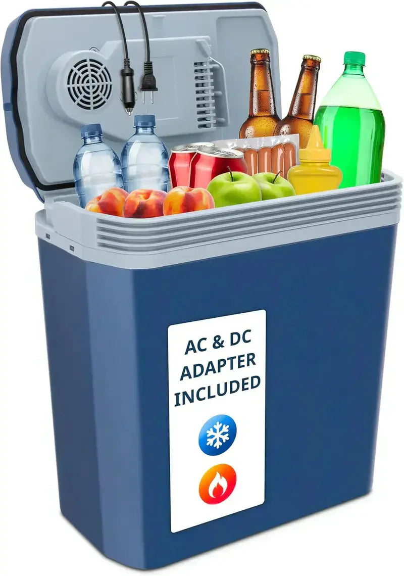 24L Portable Thermoelectric Cooler & Warmer for Cars and Trucks – Compact 12V Electric Fridge with Carry Handle
