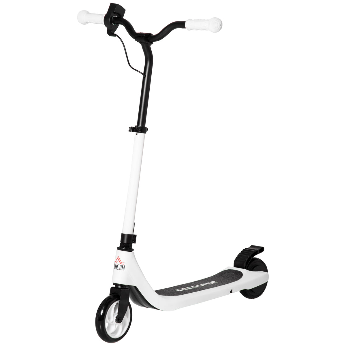HOMCOM E-Scooter, Elektro-Tretroller, 6 km Reichweite, ab 6 Jahren, Stahlrahmen, schwarz+weiß, 76 x 53 x 95cm